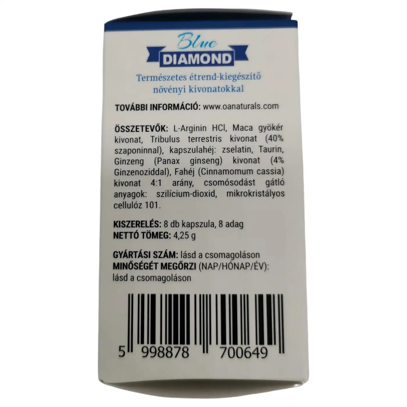 Blue Diamond természetes étrendkiegészítő férfiaknak 8 db_2 Blue Diamond 8 db