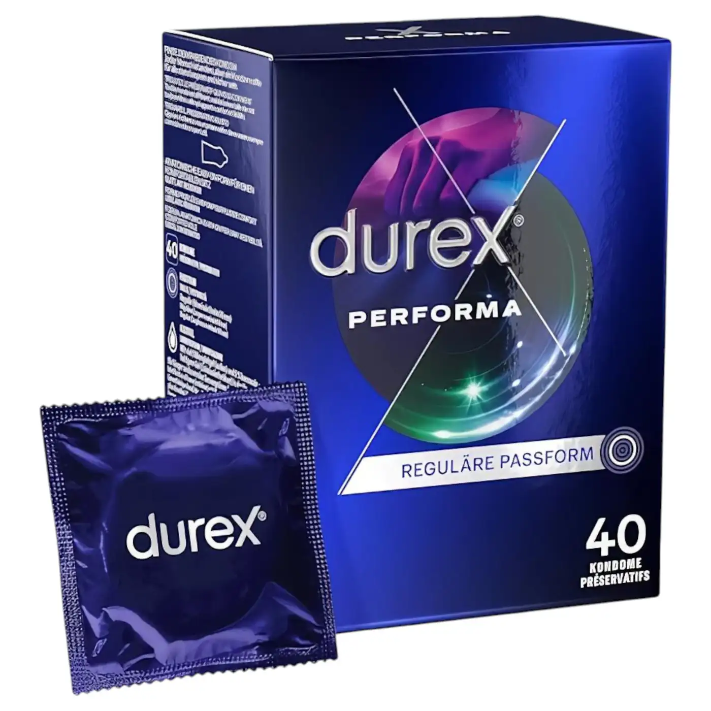 Durex Performa - Magömlés késleltető óvszer 40 db Durex Performa magömlés késleltető óvszer 40 db benzokainos géllel.