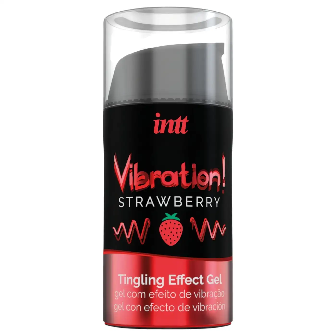 Intt Vibration! Folyékony vibrátor – csiklóizgató krém 15 ml Eper ízű Intt Vibration! csiklóizgató krém