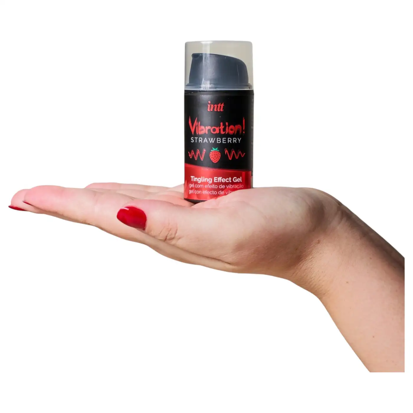 Intt Vibration! Folyékony vibrátor – csiklóizgató krém 15 ml Eper ízű_3 Intt Vibration folyékony vibrátor 15 ml eper ízben